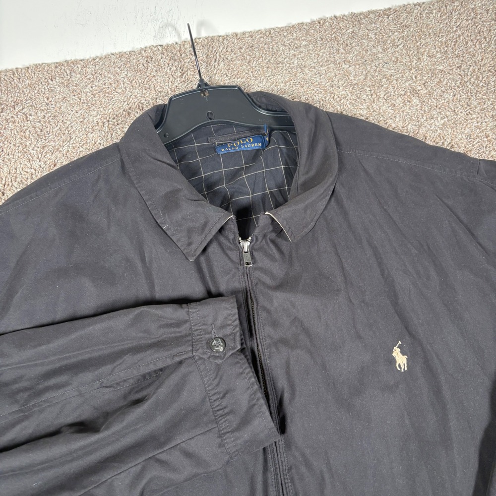 Polo Ralph Lauren Mens Black Harrington Jacket Full Zip Pony Logo 5XB